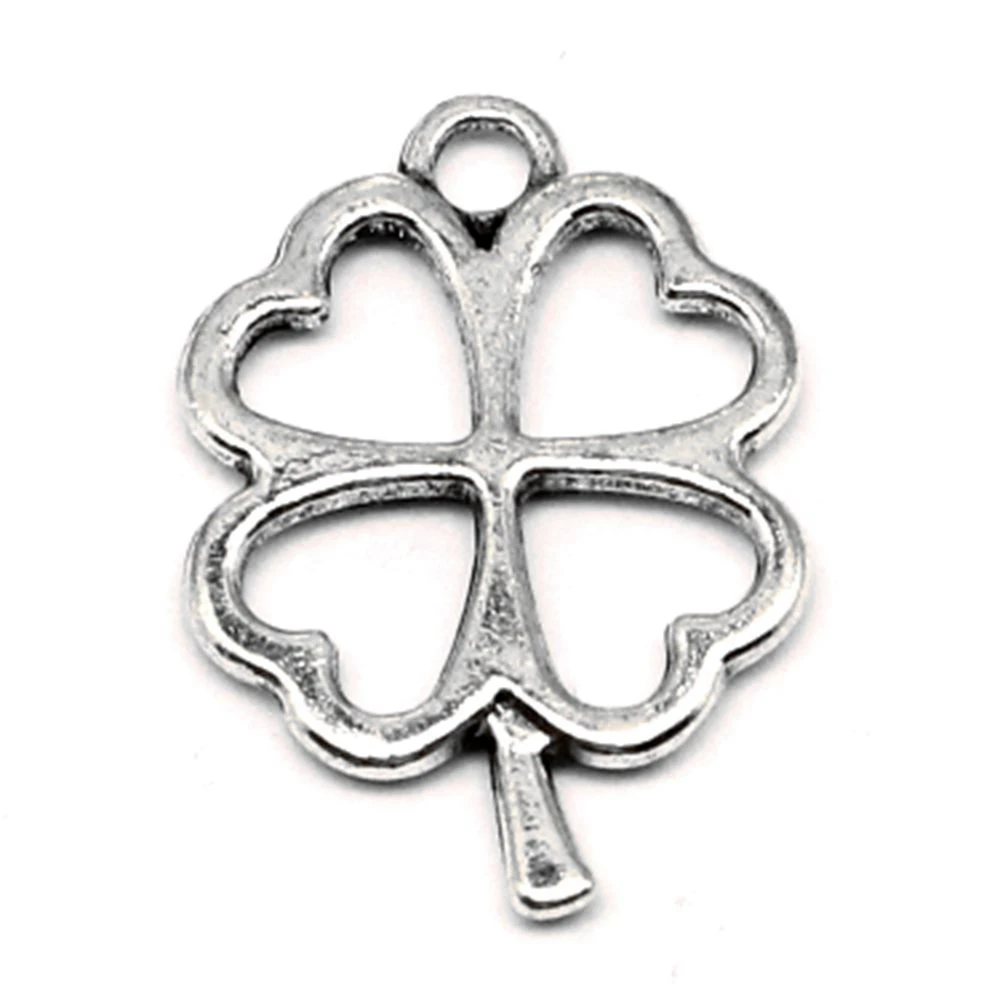 10pcs 17x19mm Four-leaf Clover Charms Jewelry Making Pendant Bag Accessories Woman Jewelri Antique Silver Color