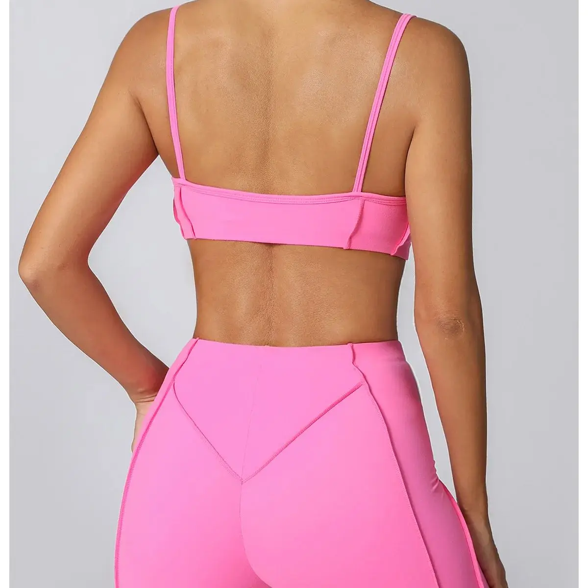 

Yoga Set Sports Fitness High Waist Hip-lifting Shapeing Trousers Backless Bra Suit Quick Drying Gym Leggings Set Women Sportswea