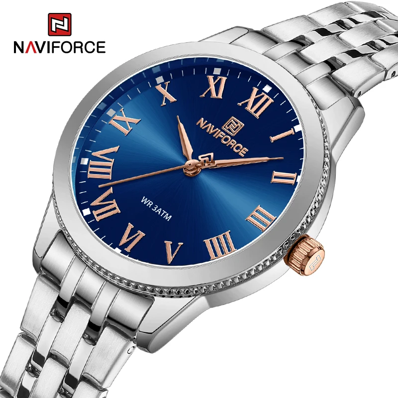 

NAVIFORCE Simple Casual Watches for Women Stainless Steel Ladies Quartz Wristwatch 3ATM Waterproof Female Clock Relogio Feminino