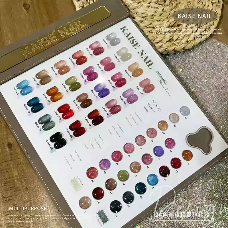 KAISE-Juego de manicura profesional, gel UV no tóxico, 24 colores, diamantes rotos, salón de uñas, gran oferta, 2024