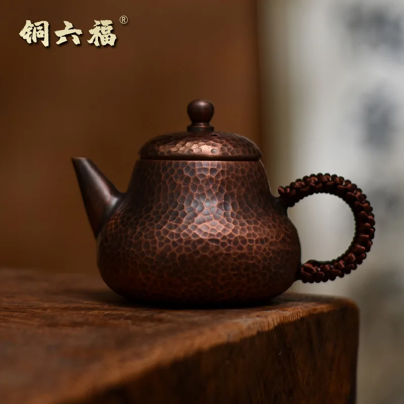 

Небольшой чайник ручной работы из чистой меди, мини-бытовой коммерческий чайник с чайником Кунг-фу и винтажными маленькими пузырьками