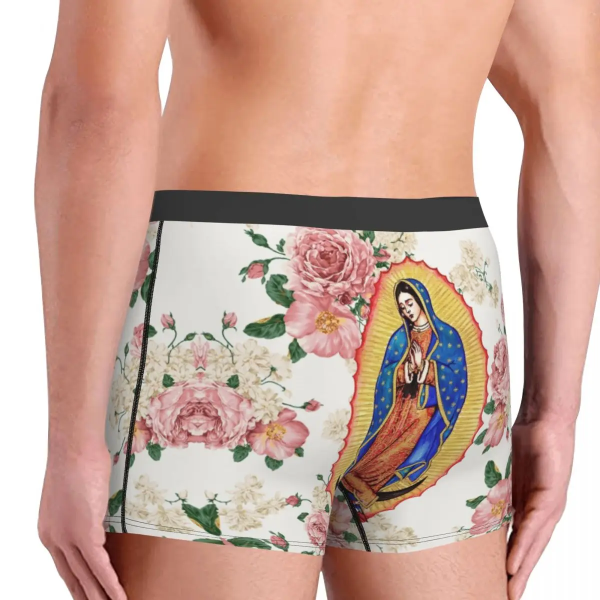 Funny Virgin Of Guadalupe Boxers Shorts Panties Male Underpants Stretch Mexico Catholic Virgin Mary Briefs Underwear