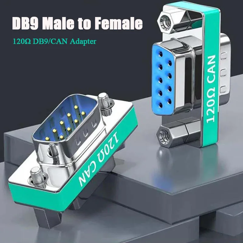 DB9 Serial Port Male to Female Conversion Pug CAN Bus Conversion Head Built-in 120 ohm CAN Terminal Resistance with 1% Accuracy