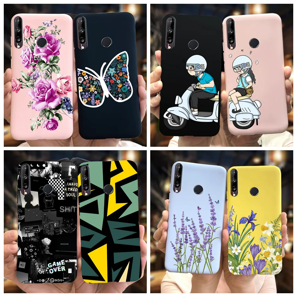 For Huawei P40 Lite Case JNY-L21A JNY-L21B Flowers Cover Soft Silicone Slim Bumper For Huawei Y7P ART-L28 ART-L29 P40Lie E Cases