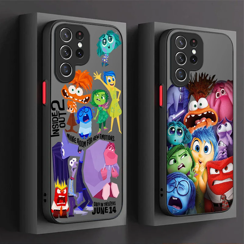 Cute Disney Inside Out 2 Case For Samsung Galaxy S24 S23 S22 Ultra S21 S20 FE S10 Plus Note 20 10 A15 A25 A35 A55 Back Cover