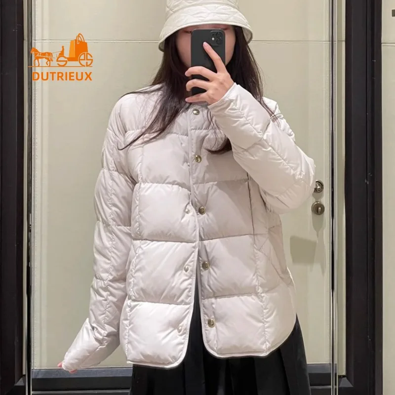 2025 Winter New Women's Daily Casual Short Down Jacket, 90% White Goose Down Filling, Simple and Fashionable Warm Coat for Women