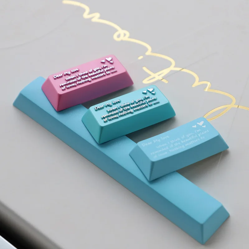 

Sea Mist Love Letter Blue Enter Key Механическая клавиатура Cherry R4 Профиль Цинк Creative Artisan Keycap Игровые аксессуары Подарок