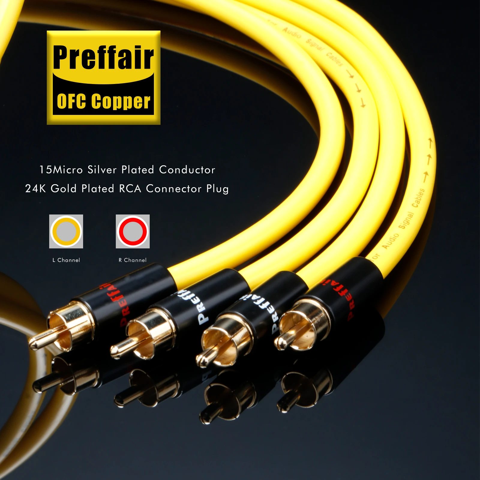 

Pair RCA Interconnect Cable Wire With Gold Plated Preffair RCA Plug Hifi Audio RCA to RCA Extension Cord