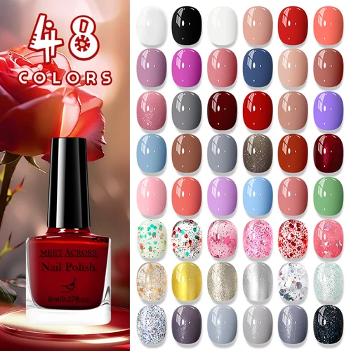 Imagen 2 del producto Esmalte de uñas a base de agua, 8ml, uñas rojas, secado rápido, esmalte artístico de uñas de larga duración, diseño DIY, sin necesidad de lámpara, manicura curativa
