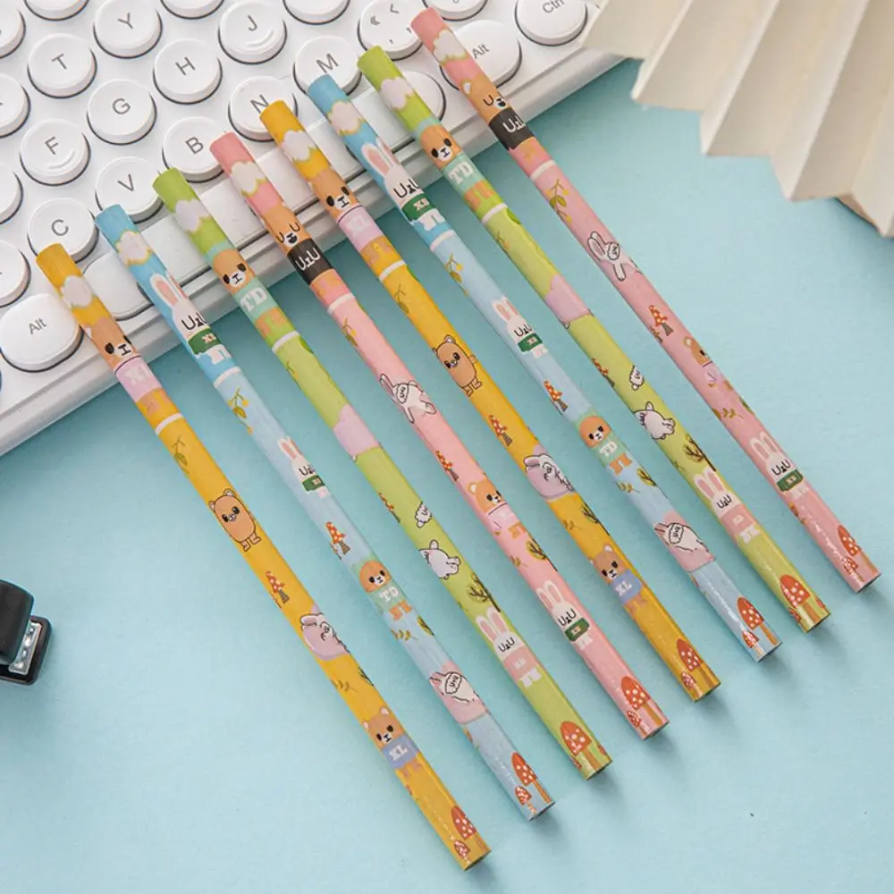 

10Pcs/Set Eco-friendly Student HB Pencil Cartoon Writing Sketch Wooden Pencil Stationery Exam Drawing Pencil Student