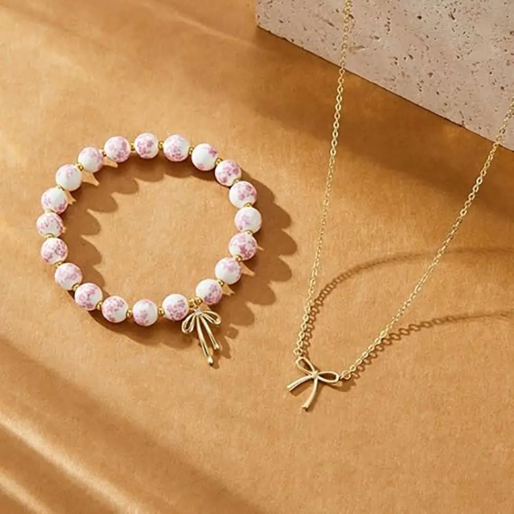 

Elastic Blue and White Porcelain Bracelet Metal Beads Vintage Beads Bracelets Gold Ceramics New Chinese Style Bracelet