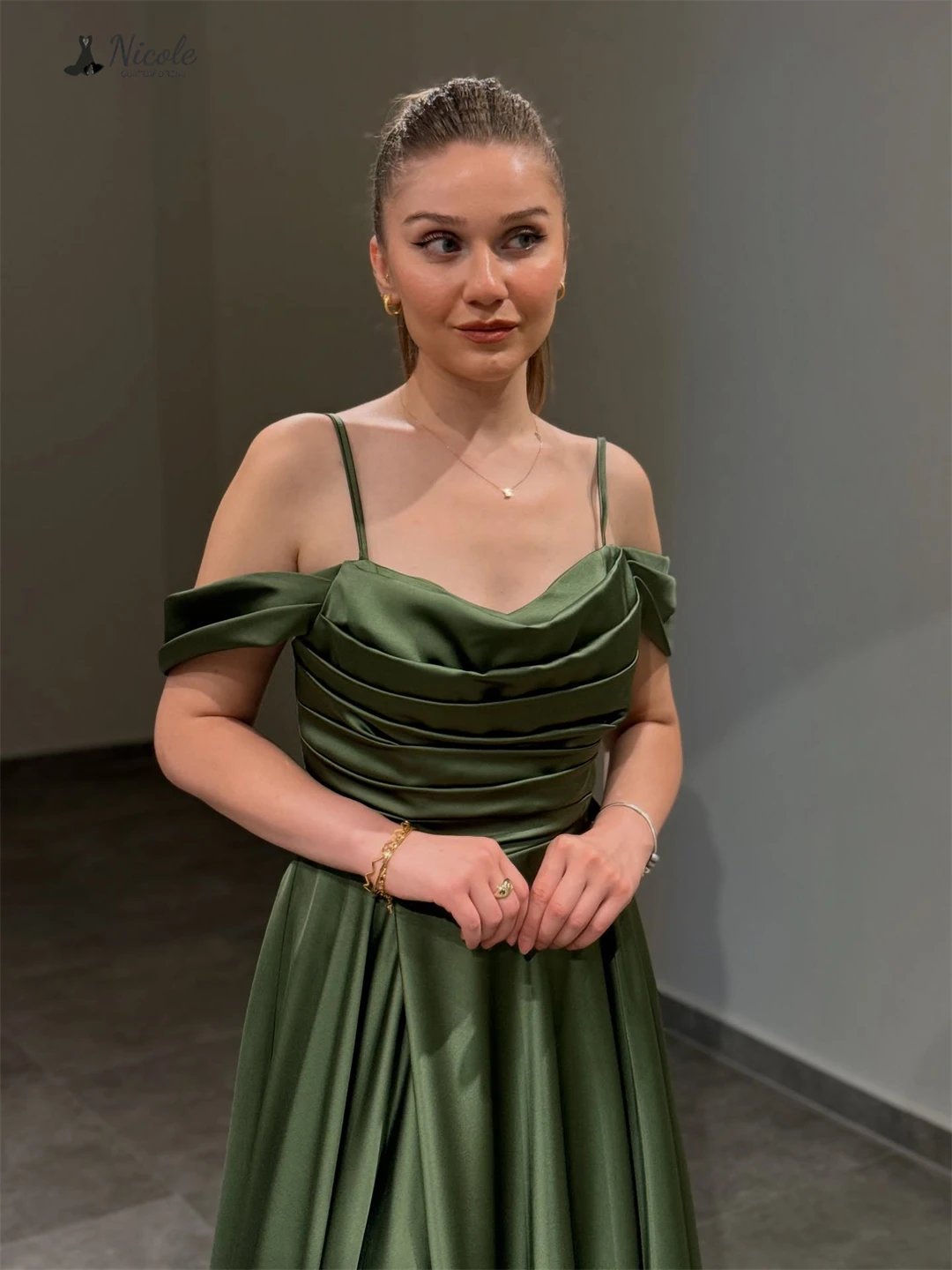 Nicole Robe De Cocktail Femme Spalline sottili Abiti da sera da donna di lusso Donna Elegante linea A Abiti da ballo di lusso