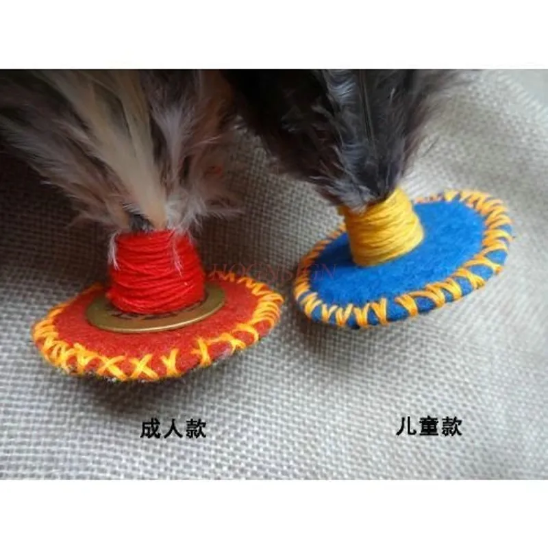 Calcando moedas de cobre, penas de frango, volante, iniciante, artesanal