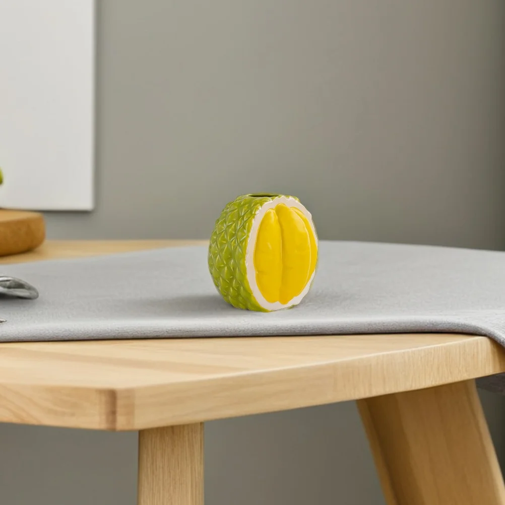 

Creative Fruit Inspired Ceramic Vase Realistic Durian Look Small Flower Holder for Desk Shelf Decor Modern Home Decorative Vase