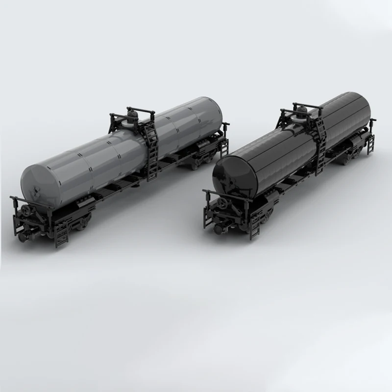 City Car Model MOC Building Bricks Railway Transportation Tanker Cars Modular Technology Gift Holiday Assemble Children Toy Suit