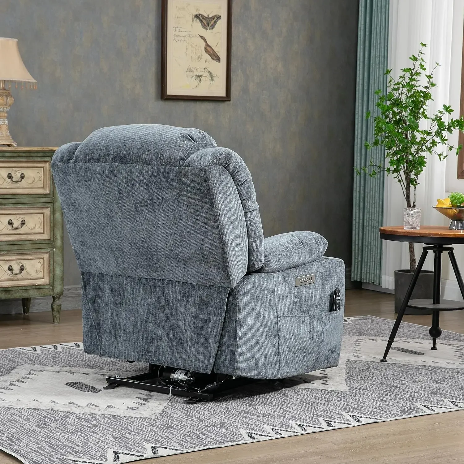 Silla reclinable con elevación de potencia 2024, asiento de cuerpo completo y calor para personas mayores, Control remoto de mano, Motor OKIN mejorado, puertos USB