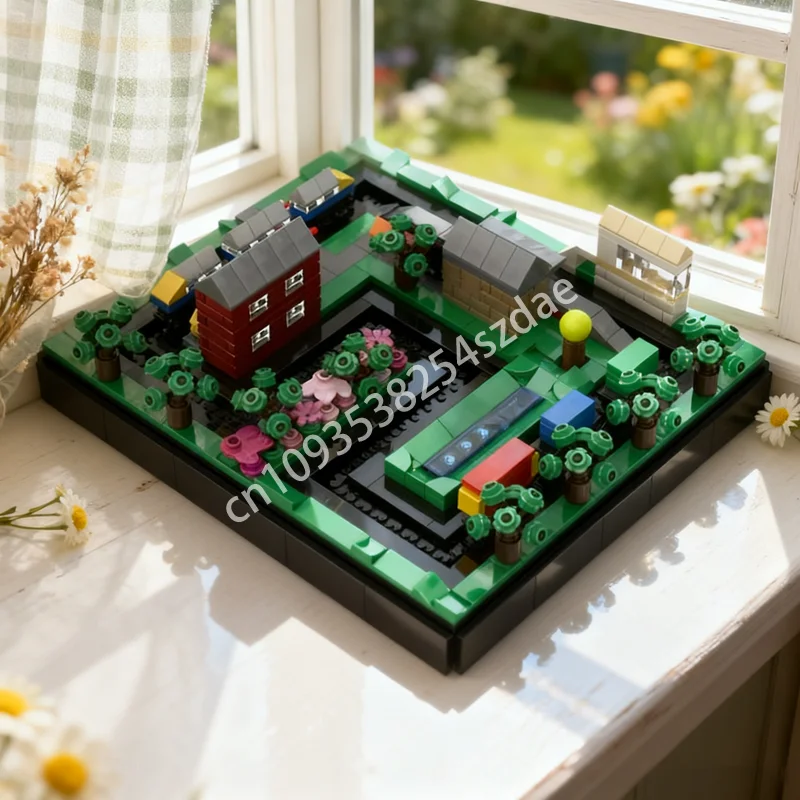 

797 шт. MOC миниатюрная рабочая модель железной дороги, строительные блоки, строительная сборка, креативная идея, рождественские подарки, игрушки для детей