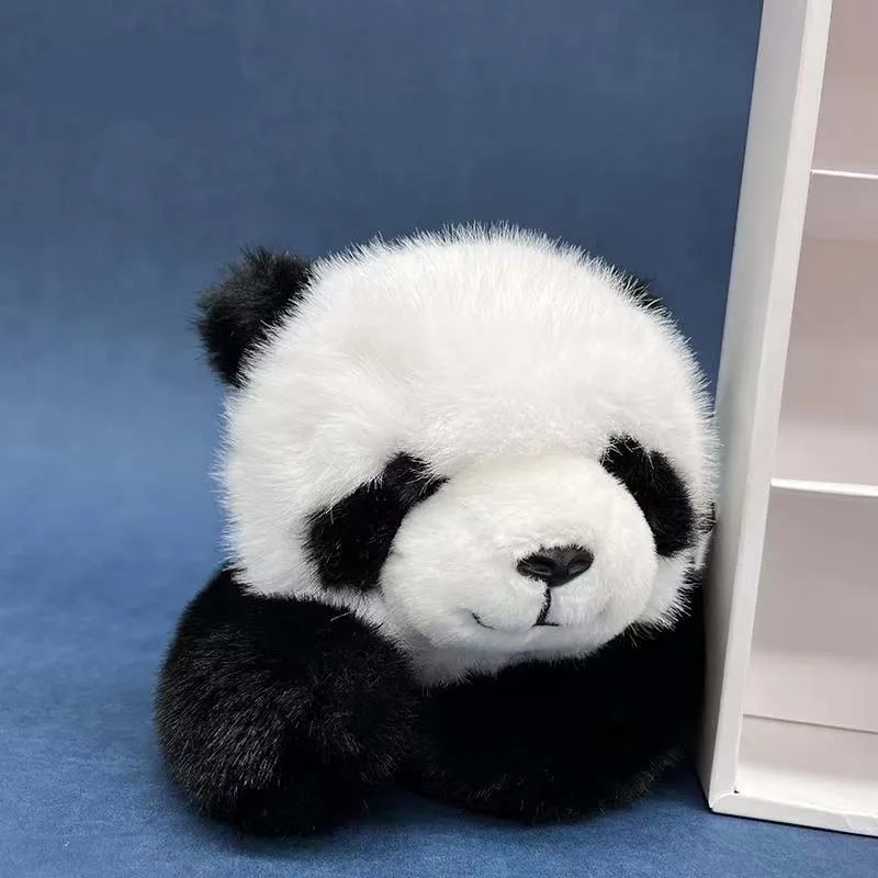 

Cute Fluffly Simulation Giant Panda Plush Pillow Stuffed Animal Lying Lifelike Bears Model Plushie Doll Funny Toy for Girls Gift