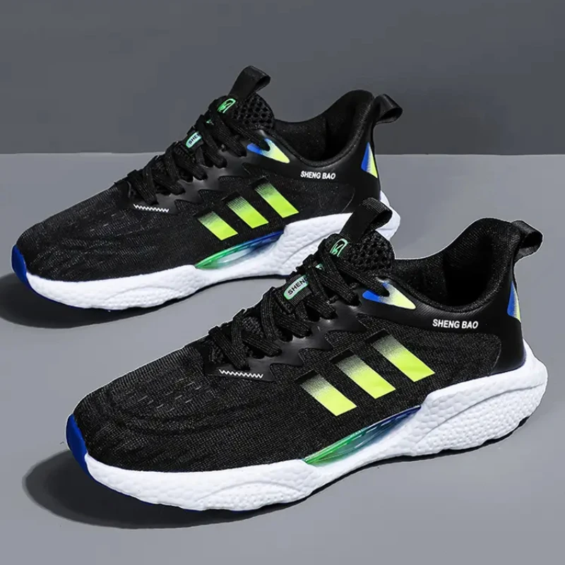 Mesh High Quality New Comfortable Thick Sole Increase Couple Large Size Springback Cushioning Cushioning Running Shoes