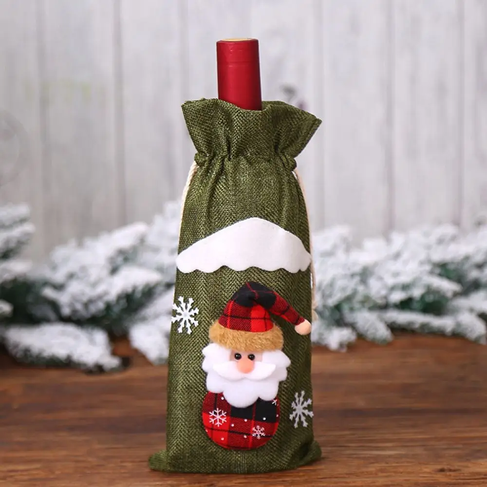 

Year Merry Christmas Button Coat Style Collar Style Home Decor Christmas Table Ornaments Wine Bottle Cover Christmas Decor