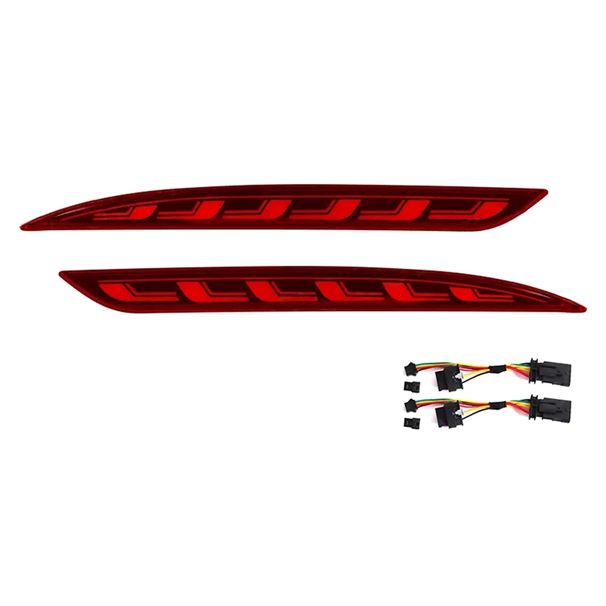 

For Tesla Model 3 Y 2017-2022 Red LED Rear Bumper Reflector 3 Functions Running Lights Brake Light Dynamic Turn Signal