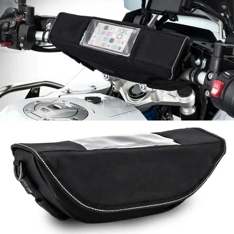 

Black Motorcycle 8 Inches Bag Waterproof Handlebar Travel Storage Bags for F750GS F850GS R1200GS ADV F700GS 800GS R1250GS