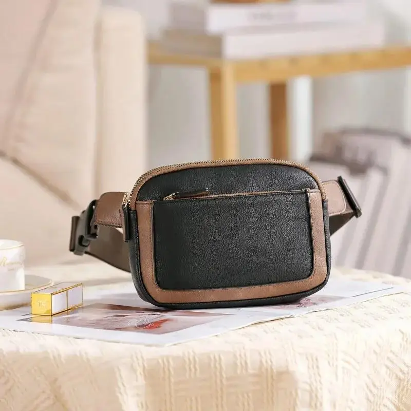 PU Waist Pack Casual Crossbody Chest Bags Unisex Hip Sack Travel WaterProof Belt Bag Sport Purse Pocket for Ladies