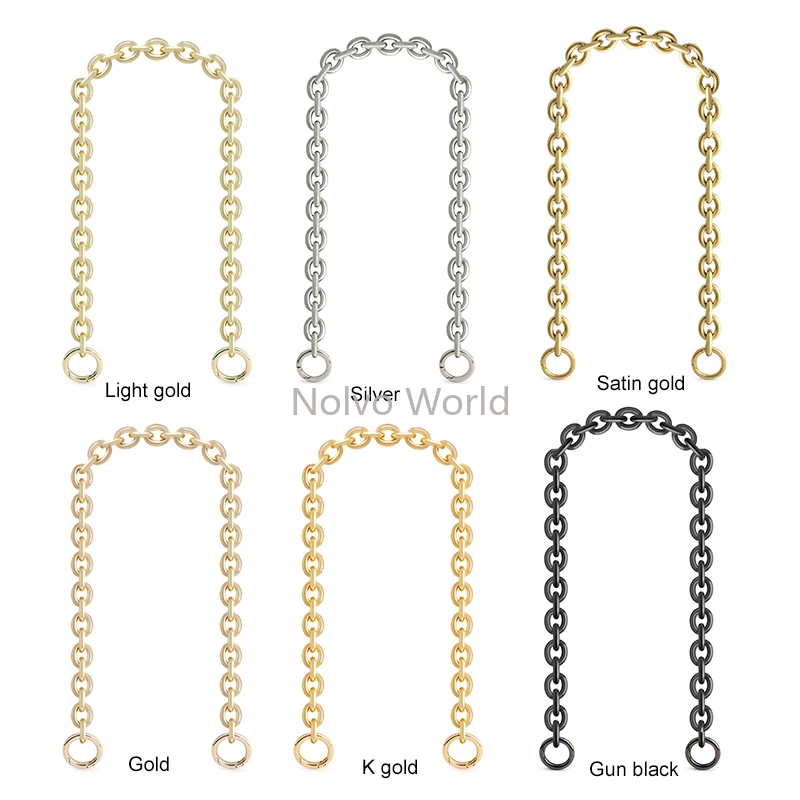 1PC 30-120CM 24mm Wide Metal Aluminum Chain With Round Spring Rings For Hand-Woven Bags Shoulder Detachable Strap Accessories