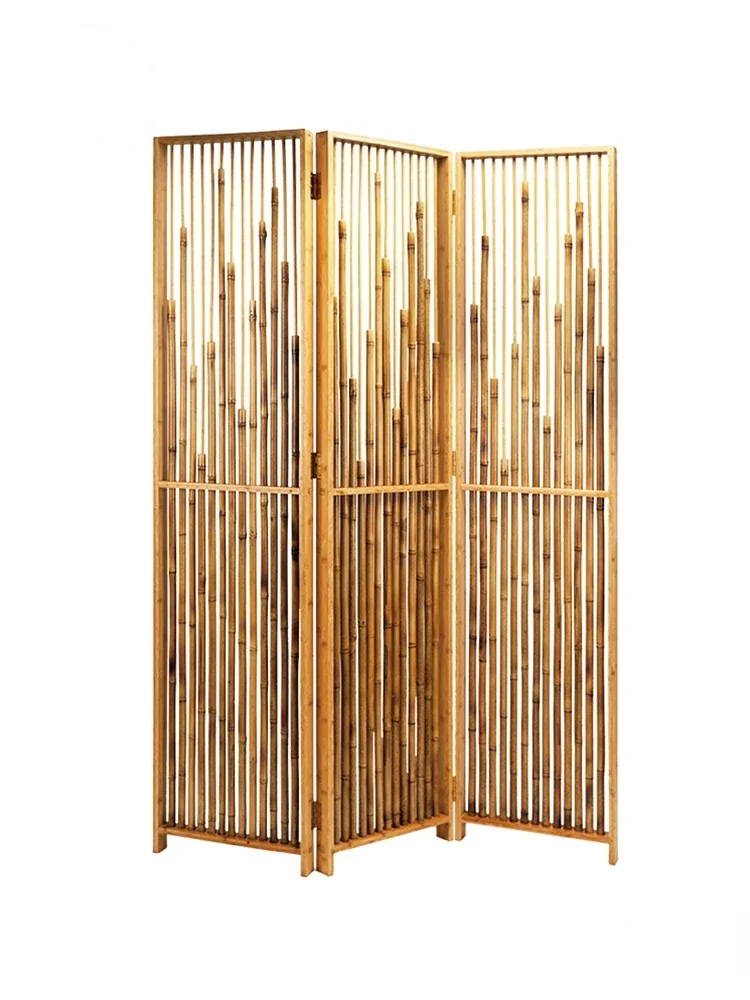 Outdoor bamboo screen balcony partition zen tea room decoration