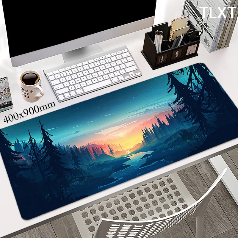 

Large Gamer Mousepad Deep Forest Firewatch Computer Gaming Mausepad Mouse Pad Locking Edge Carpet PC Keyboard Table Desk Mat