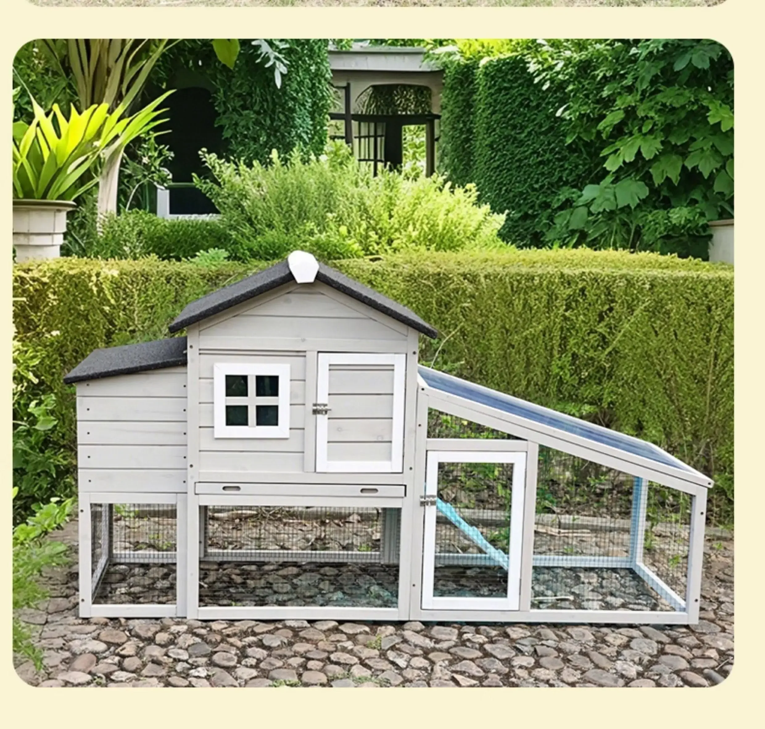 Solid wood luxury chicken coop, chicken coop, rabbit cage, cat cage, four-season universal pet cage, duck coop, outdoor
