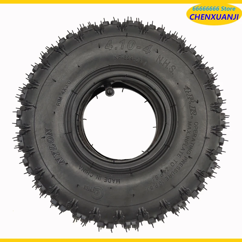 4.10-4 Pneumatic Tires outer tire 4.10/3.50-4 Inner Tube for ATV Quad Go Kart 47cc 49cc Chunky Fit All Models 4\