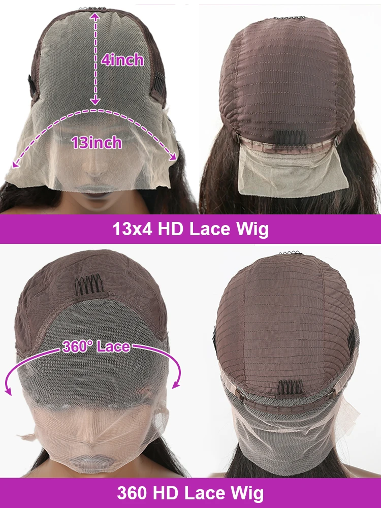 360 باروكة من شعر طبيعي دانتيل كامل العظام مستقيم الدانتيل شعر مستعار أمامي 13x4 HD شعر مستعار أمامي من الدانتيل الشفاف للنساء كثافة 250% #6