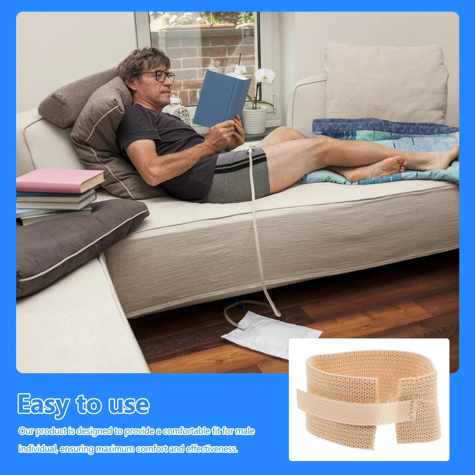 

10Pcs Urinary Incontinence Band Male Catheter Fixing Strap Breathable Comfortable Durable Genitals Strap Catheter Band for Male