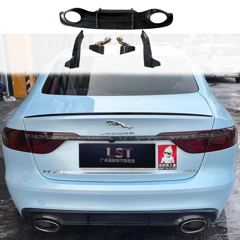 Carbon fiber rear insurance for Jaguar XF XFL 2016-2020 rear diffuser splitter body kit modification accessories