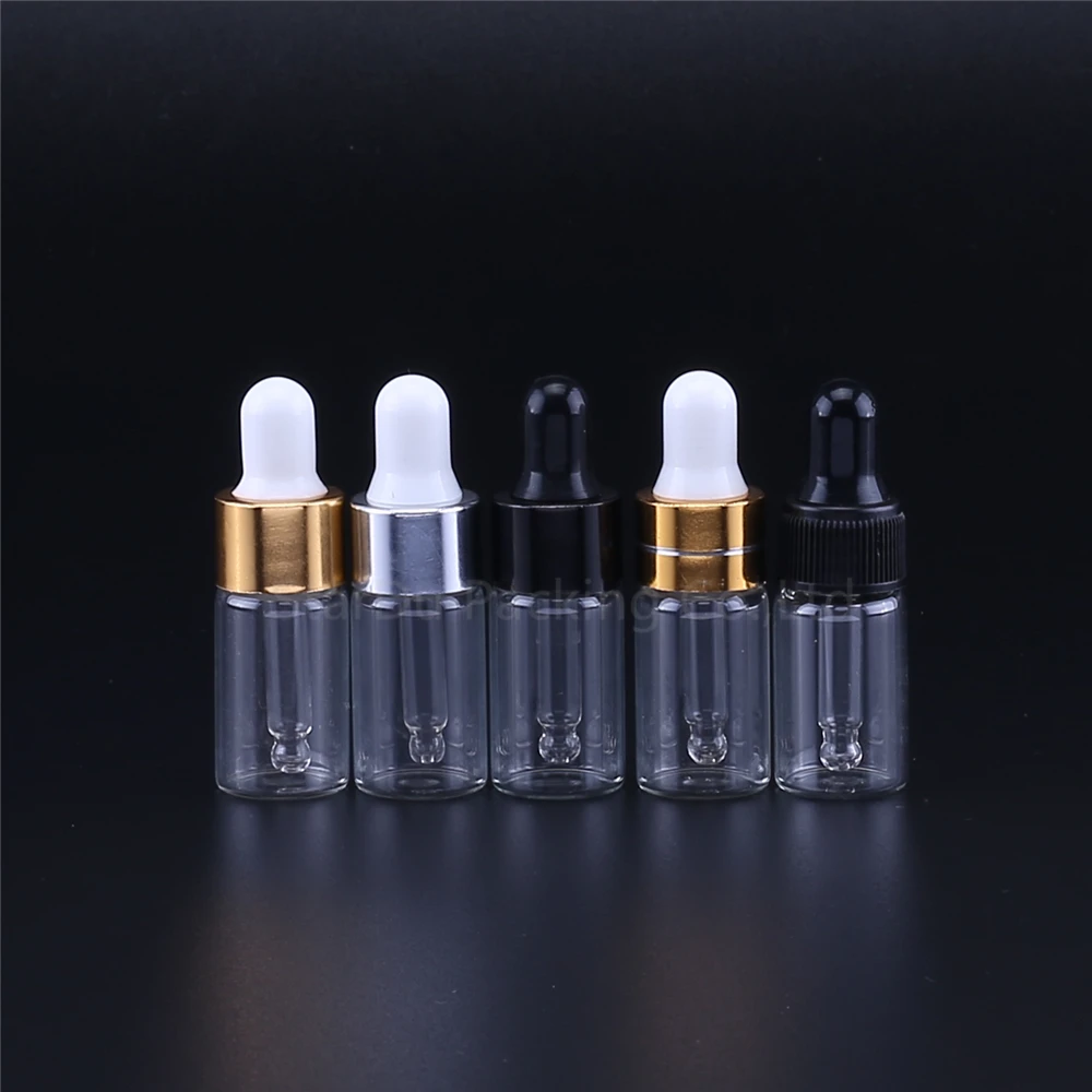 100pcs 3ml Mini Empty Esstenial Container Perfume Bottle ,3cc Glass Makeup Portable Aromatherapy Oil With Glass Dropper