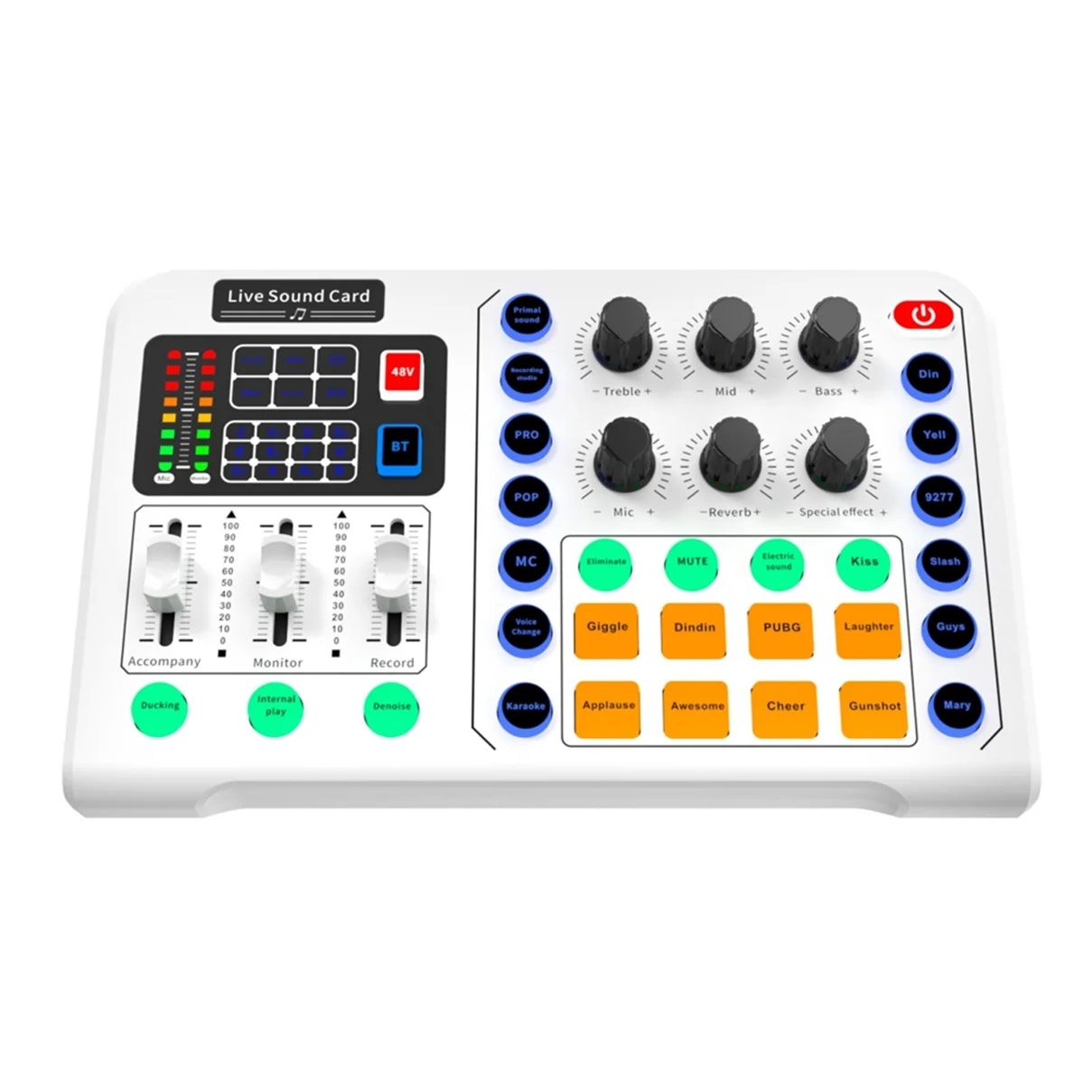 

AB20-Live Sound Card Audio Studio Recording Interface Mixers Music Card with Sound for Live Mobile Phone PC