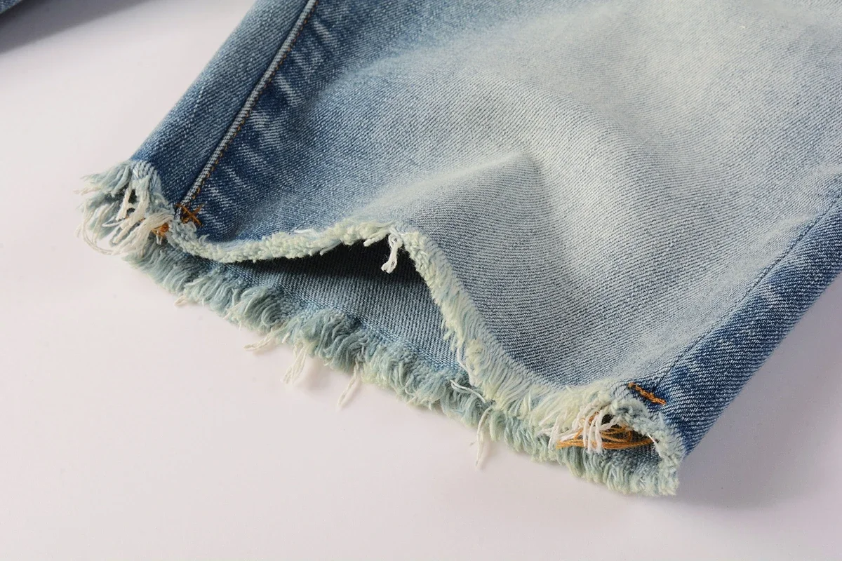 

Summer Daily Casual 5016 Denim Shorts Men's Women's High Street Popular Solid Color Pants Personality Brands Jeans