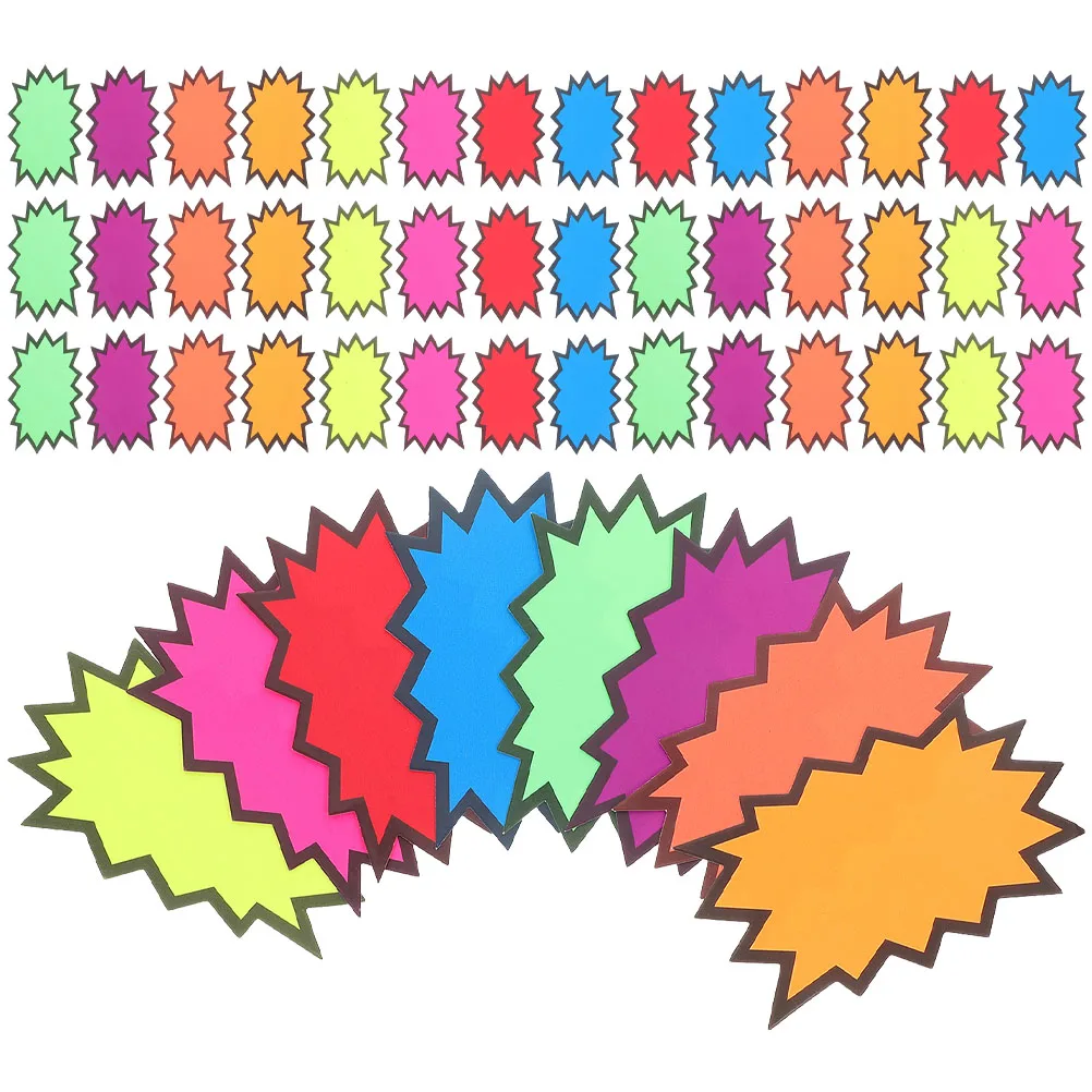 

160Pcs Fluorescent Sale Tags Paper Signs High Visibility Waterproof Reusable Pricing Labels for Retail Supermarket