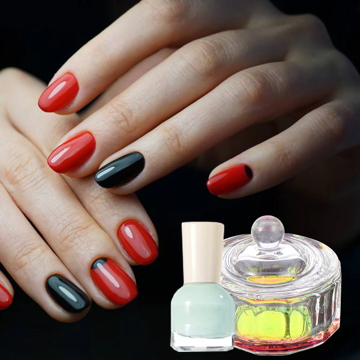 2 Stuks Nail Crystal Cups Mini Glazen Kommen Acryl Vloeibaar Poeder Mengschotel voor Nail Art Salon Technicus DIY Gebruik