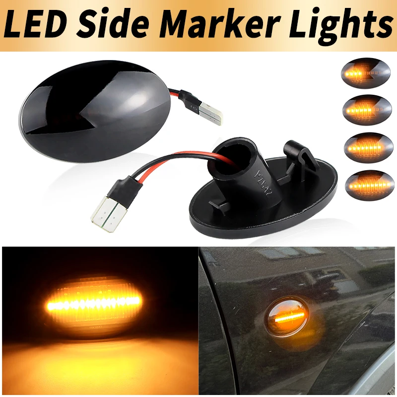 

2PCS LED Side Marker Turn Signal Lights Canbus For Opel Corsa B 93-00 C X01 00-09 Astra F 91-00 Combo B 93-01 Car Accessories