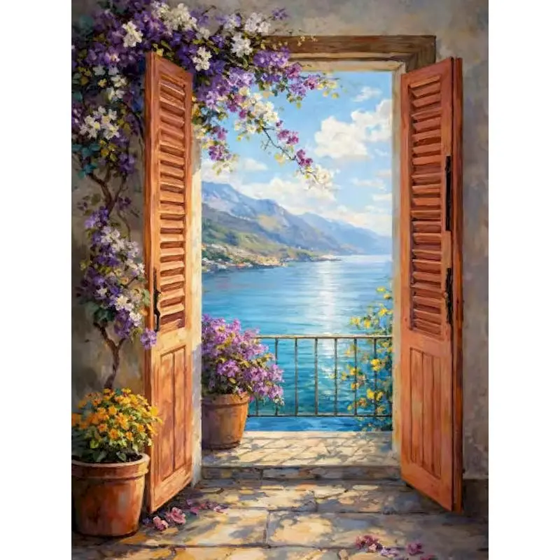

GATYZTORY Seaside Painting By Numbers Home Wall Art Decor Artwork Landscape Interior Adults Crafts Coloring By Numbers