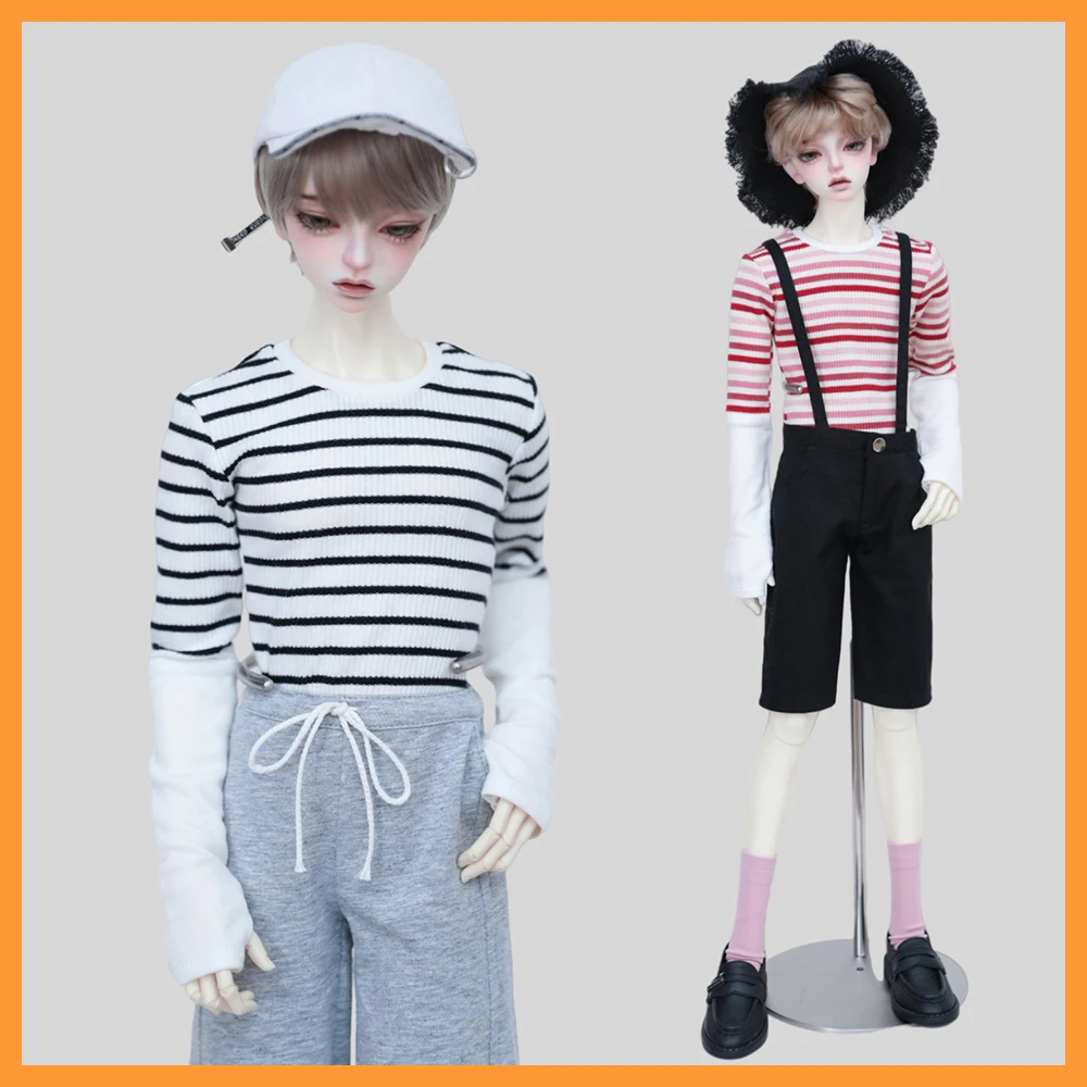 

1/3 1/4 Scale Striped Splicing Sleeves Elastic Pullover Base Shirt Accessories Model for ID75 Dragon Soul 73 POPO68 GR MSD DIY