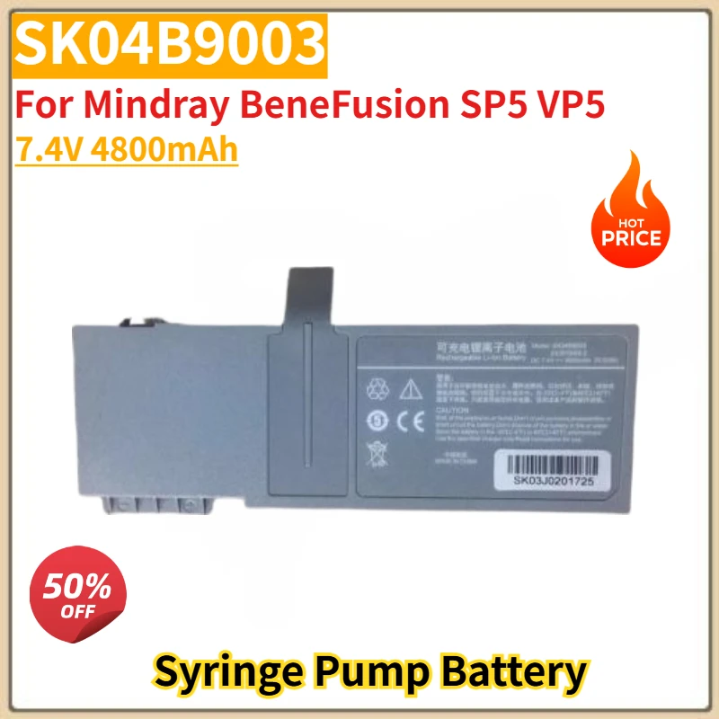 

High Quality SK04B9003 Syringe Pump Battery 7.4V 4800mAh for Mindray BeneFusion SP5 VP5 Brand New Replacement Battery