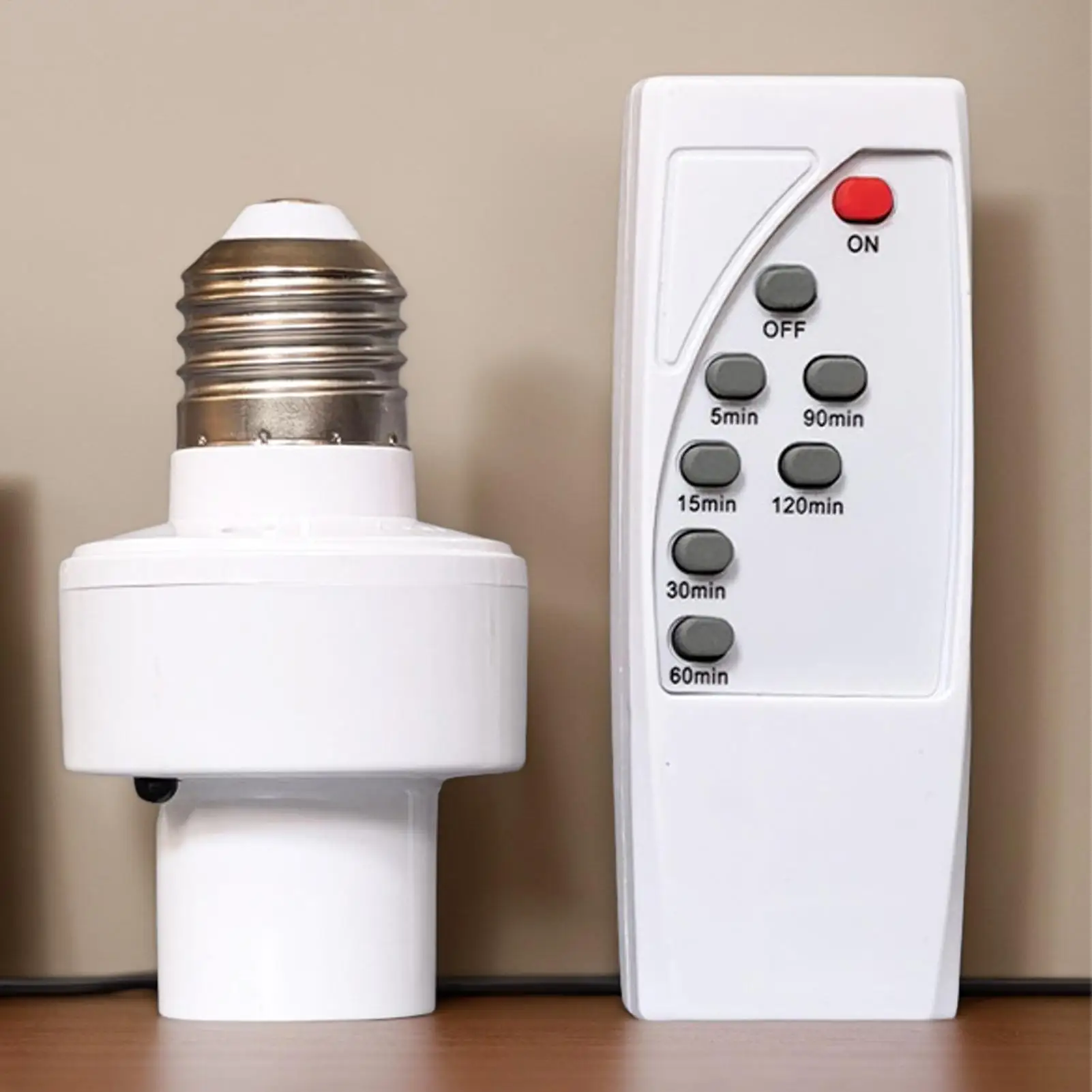 

Light Bulb Socket E27 Bulb Base Holder Timing Function Wireless Lamp Base Holder For Closet Bedroom Attic Stairwell Garage Home