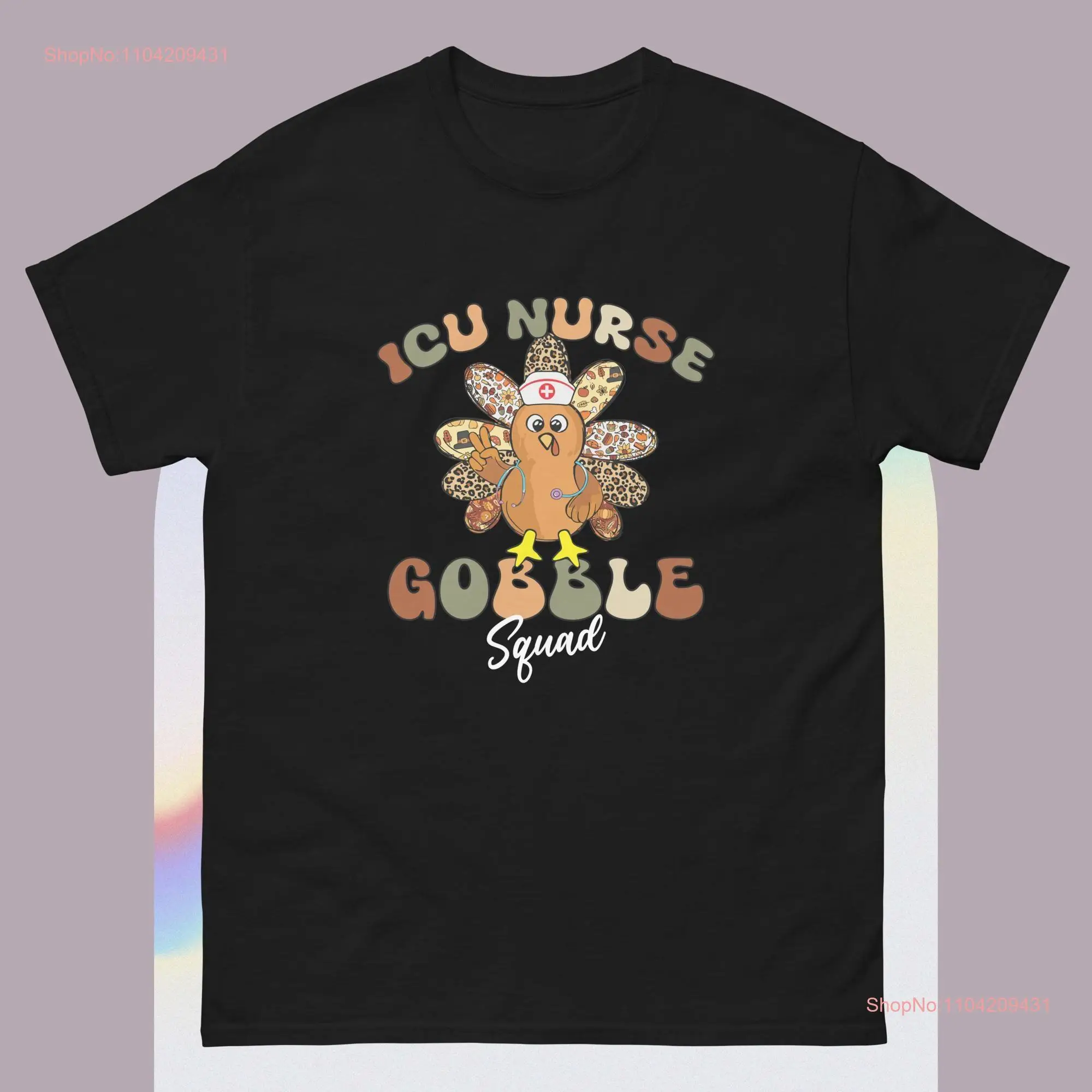 Retro ICU Nurse Gobble Squad Thanksgiving Fall Autumn Turkey T Shirt  long or short sleeves