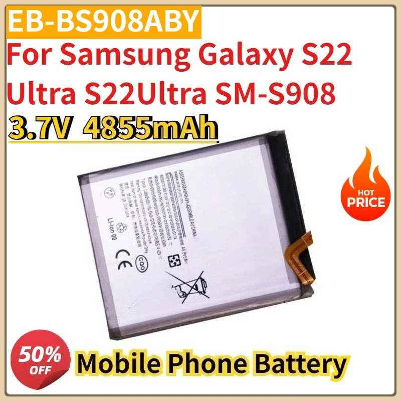 

New EB-BS908ABY 3.7V 4855mAh Replacement Battery For Samsung Galaxy S22 Ultra S22Ultra SM-S908 SM-S9080 Li-Polymer