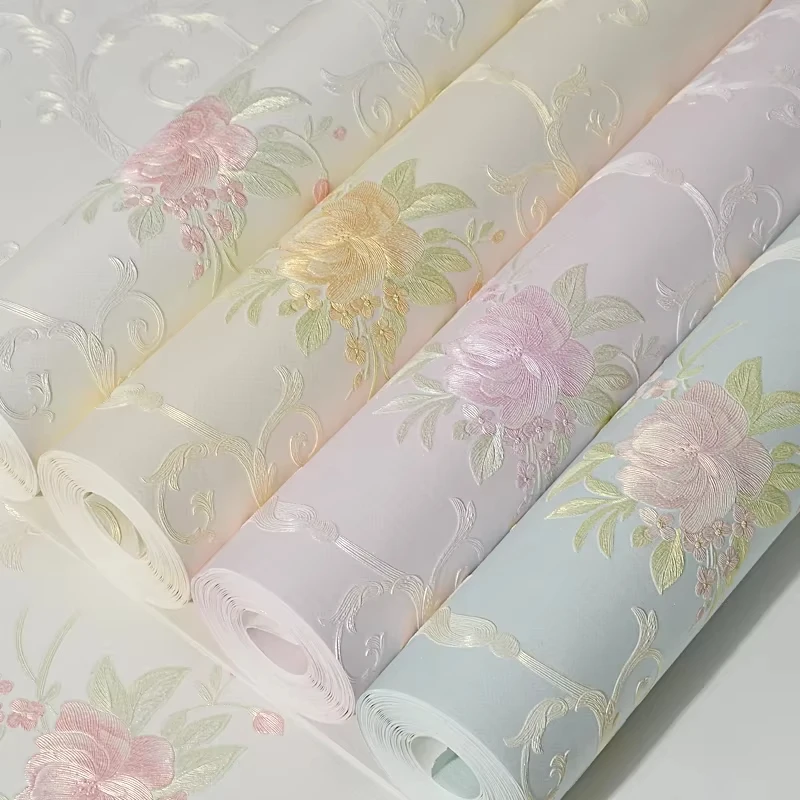 

Floral Wallpaper Self-adhesive Warm Girl Bedroom 3d Thickening Wall Decoration Stickers Living Room Restaurant Sofa Background