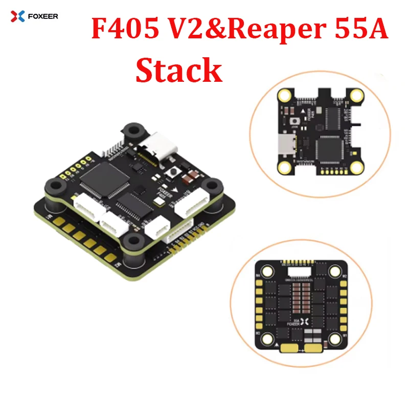 

Foxeer F405 V2 FC Reaper 55A ESC 8S Stack Video Switcher Servo Barometer for RC FPV Racing Drone