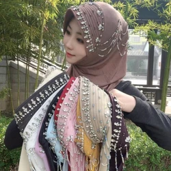 Instant Dubai Muslim Women Beading Shawls Sponge Hat Hijabs